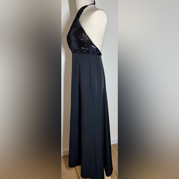 Halston | Lacey Gown | Crepe & Sequin Halter Dress | Women’s 12 - Picture 3 of 7